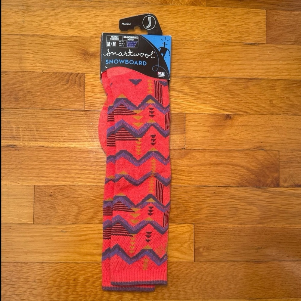 Smartwool Snowboard/Ski Pink & Purple Merino Athletic Socks size Medium